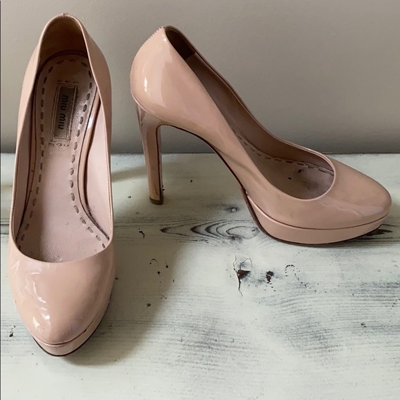 Miu Miu Pattern leather platform pumps - Picture 3 of 8